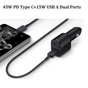 Caricabatteria da auto per telefoni Samsung PD 60w Ricarica super veloce 45W + 15W Usb C Auto Chargeur Cargador Galaxy A56 A36 A26 A16 F36 F56 S25+