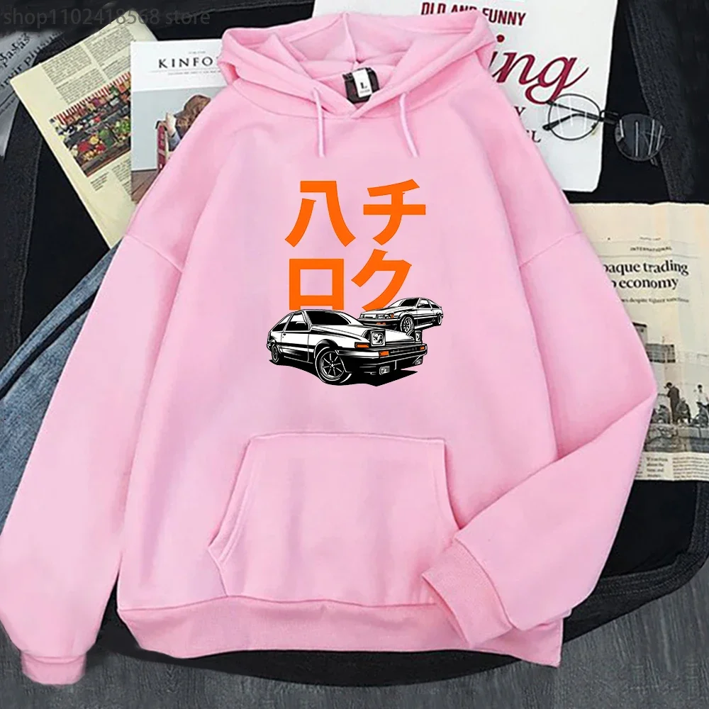 Car Hoodie Men Guy Anime Initial D Jdm Printed Sweatshirt Graffiti High Quality Large O-Neck Unisexwinter Cool Automotive Hoody