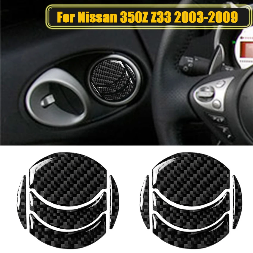 

LHD For Nissan 350Z Z33 Nismo 2003-2009 Interior Air Conditioner AC Outlet Cover Decoration Sticker Carbon Fiber Car Accessories