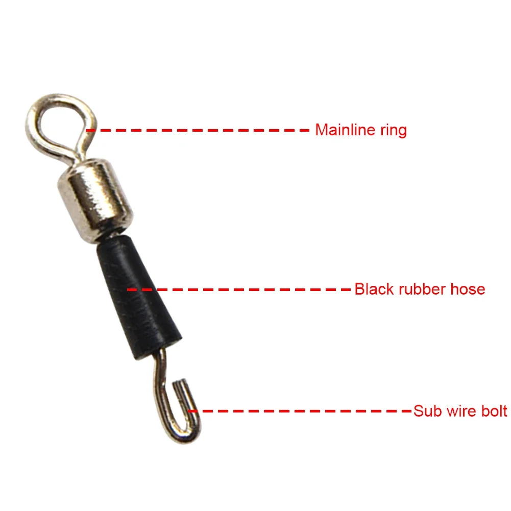 50-200pcs Fishing Feeder Swivels Quick Fast Link Hook Connector Swivel Solid Ring Fishing Tackle Connector Accessories