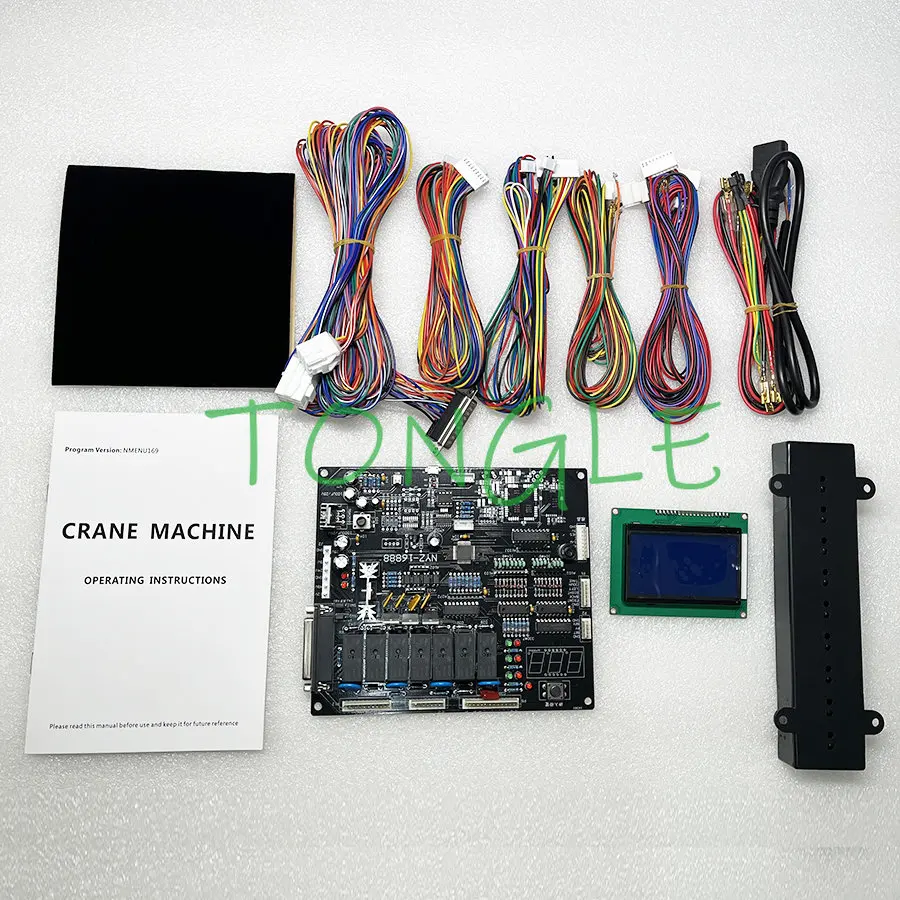 

Arcade DIY Toy Vending Crane Machine Motherboard Mainboard English Claw Game PCB Board LCD Display Counter Sensor Wiring Harness