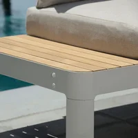 Modern Outdoor Teak Sofa with Cushions – Comfortable Aluminum Frame Garden Furniture for Patio or Courtyard Use - Image 4
