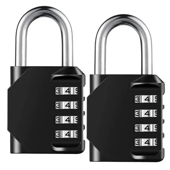 2pcs Combination Lock Resettable 4 Digit Padlock Combination Waterproof and Heavy Duty Combination Padlock Outdoor Digital Lock 1