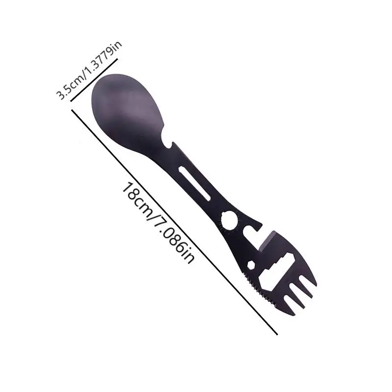 10-in-1 Multifunctional Whistle Knife Outdoor Camping Survival Fork Kitchen Multifunctional Wrench Bottle Opener Spoon Camping Gear