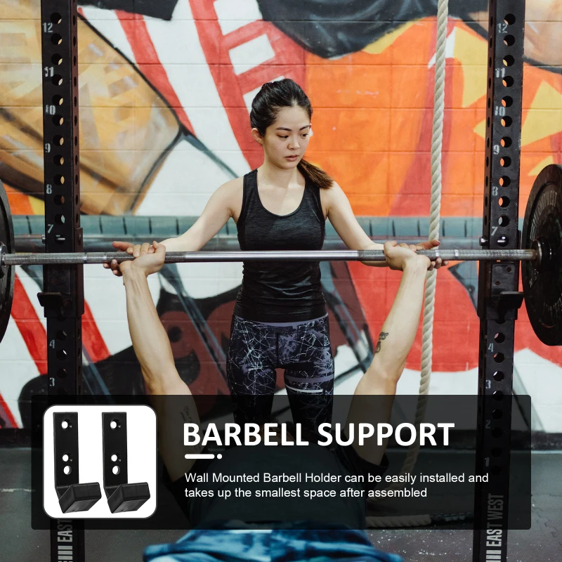 Description Picture 4 of item2 Pcs Barbell Stand Hangers Storage Household Rack Dumbbell Holder Hook Guitar Wall Mounted Support Fitness Equipment Rack