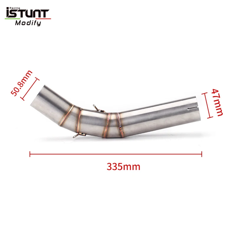 Slip On For Voge 300 AC Motorcycle Exhaust Muffler Modify Escape Moto Stainless Steel Middle Link Pipe Connect 51mm Muffler - Image 3