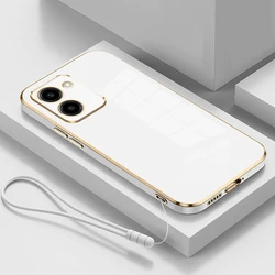 Luxury Square Plating ShockProof Silicone Phone Case - Elegant Back Cover s for vivo Y27 5G (Gs6D White)