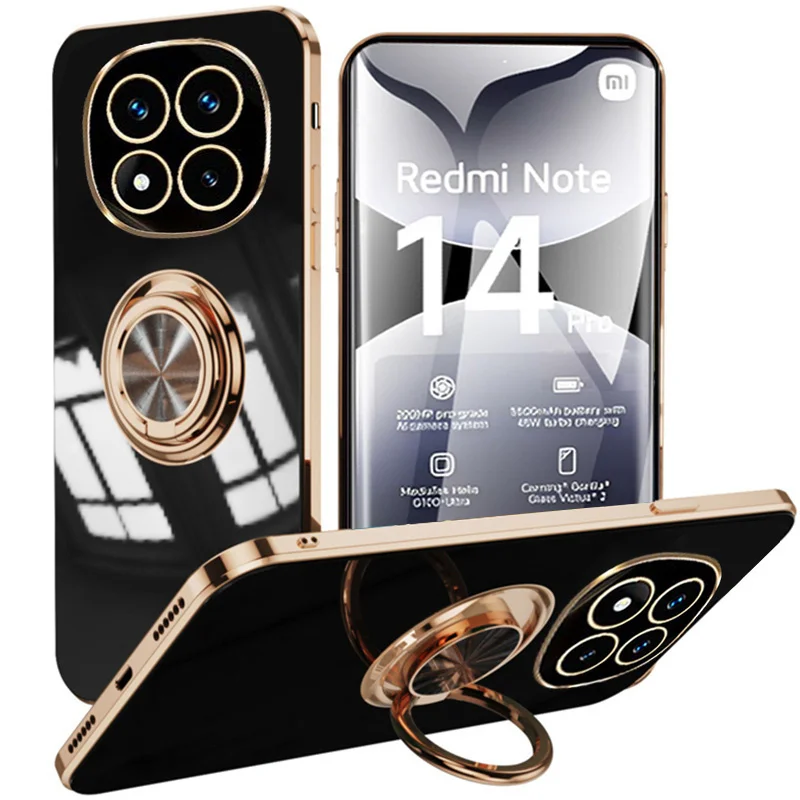 Sleek Magnetic Ring Plating Phone Case - Stylish Back Cover