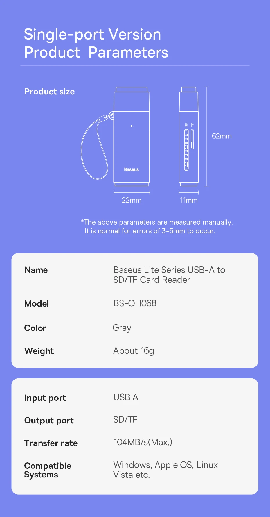 Baseus-usb 3.0 tipo c para micro sd
