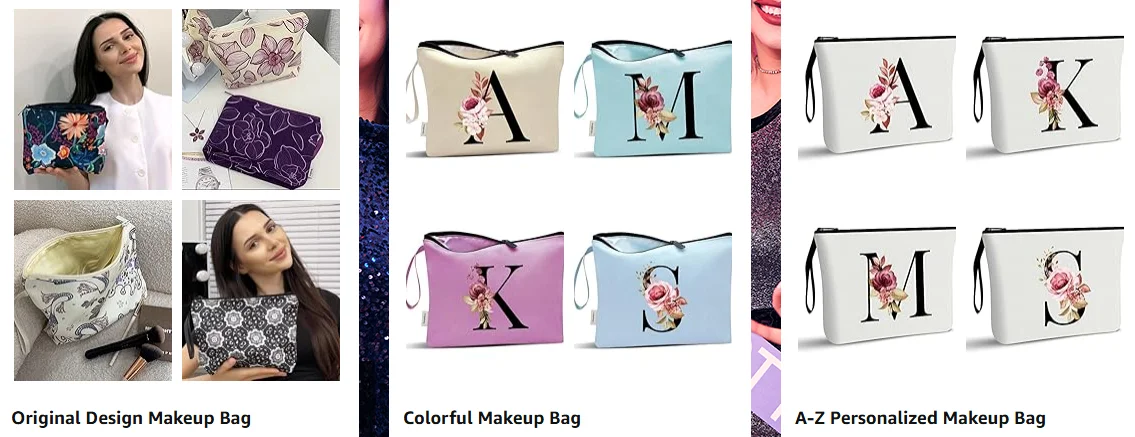 20 Stück personalisierte Make-up-Taschen, Geburtstagsgeschenke für beste Freundin, Brautjungfer, Kosmetiktasche aus Segeltuch, personalisierte Aufbewahrungstasche – Detail 1