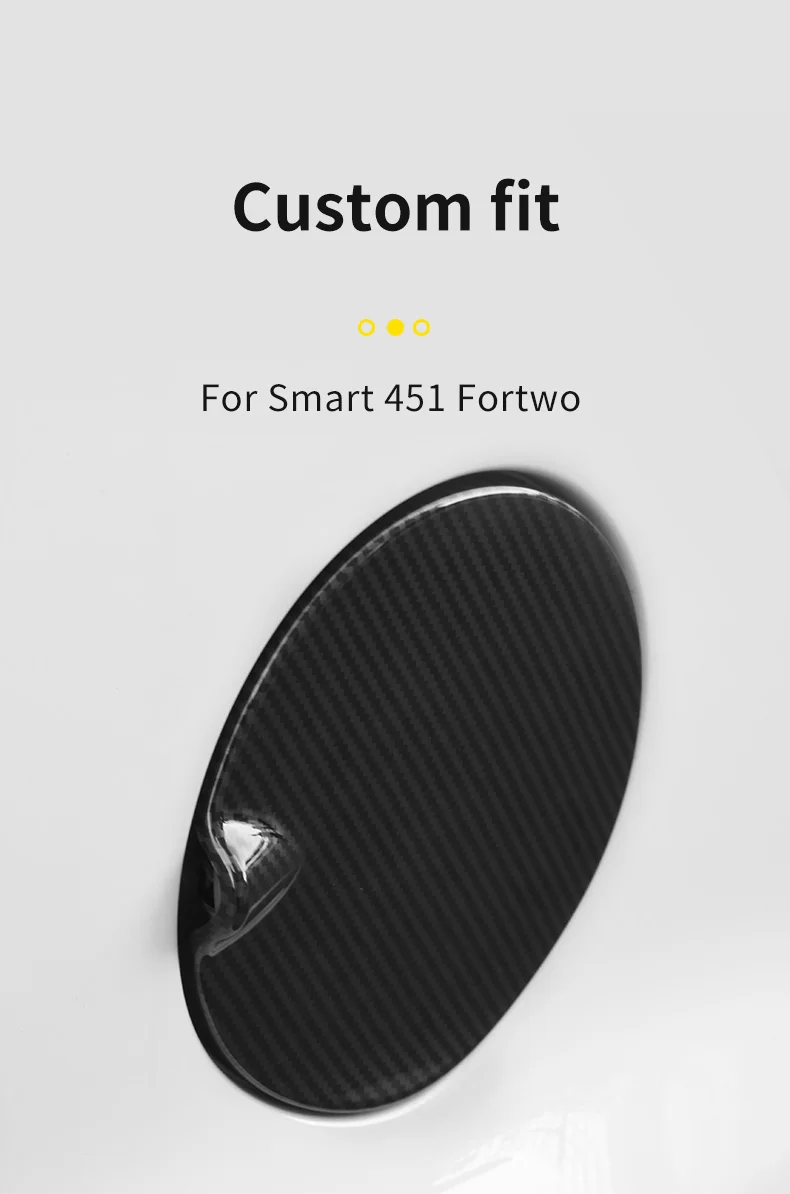 Für Smart 451 Fortwo Auto Tankdeckel Tankdeckel Dekoration Aufkleber Carbon Fiber Schwarz Tankdeckel Außenteile Auto Zubehör – Detail 4
