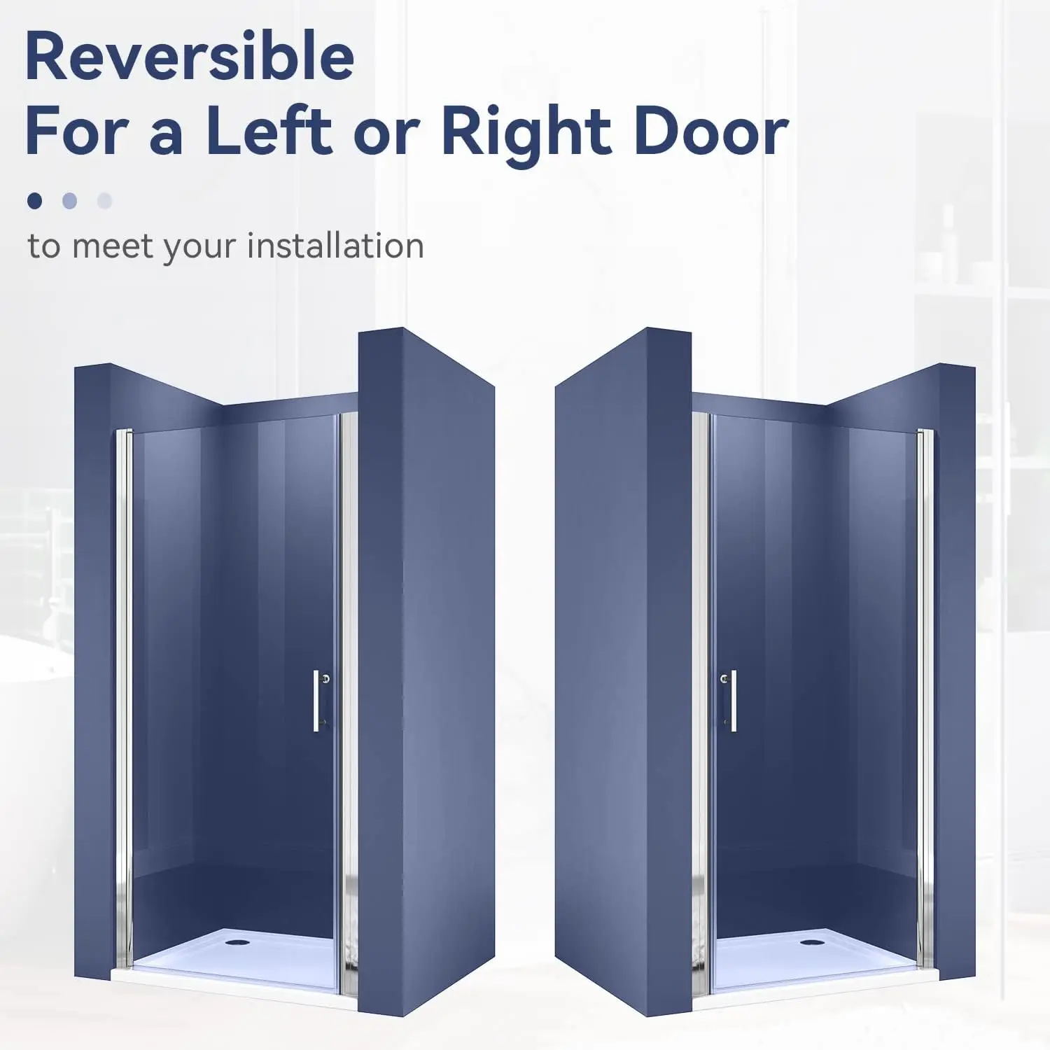 Pivot Swing Shower Door 36 in.W x 72 in.H, Frameless Shower Door with 1/4 in. Clear Tempered Glass, Single Glass Panel 3