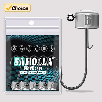 5Pcs Casting Nede Jig Head Hook Fishing Hooks Tumbler for Soft Worm Lure Big Jig Head Fishing Tools Head Hard Bait Hook