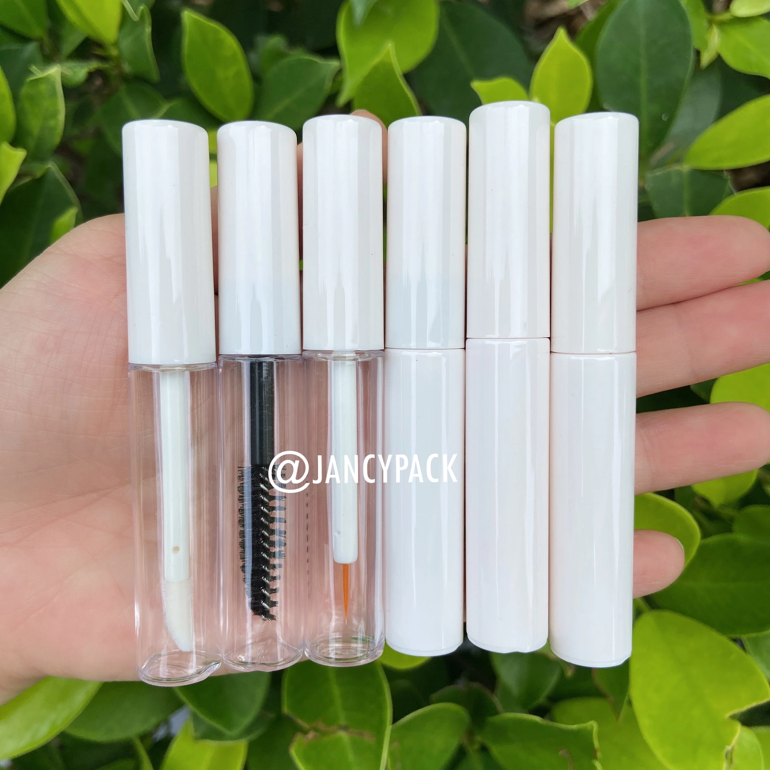 

5ml Empty Lip Gloss Tubes DIY Clear Mascara Tubes Mini sample white pink Cosmetic Eyeliner Refillable Containers custom logo