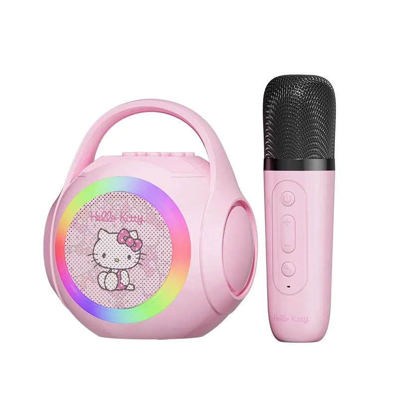 Sanrio Karaoke Bluetooth Speaker with Mic & LED Lights - Portable Family Singing Entertainment Gift