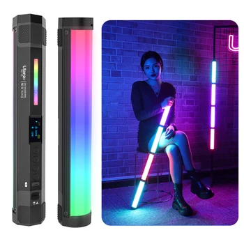 울란지 VL110 24CM 핸드 헬드 라이트 완드 2500K-9000K RGB 다채로운 스틱 라이트 2600mAh 조립 된 마그네틱 LED 라이트 스틱 비디오