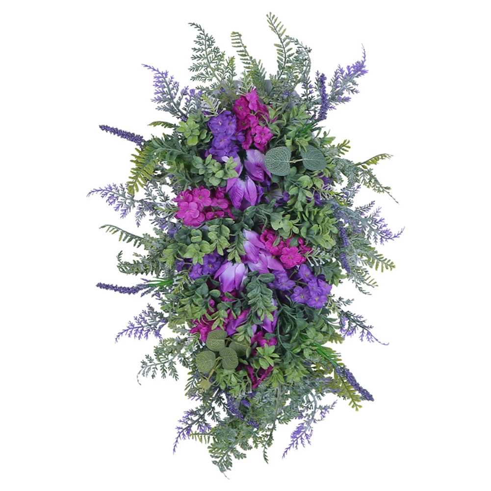 

Excellent Quality Tulip Door Hanging Wreath Colourful Wreath Home Decora Hydrangea Purple Tulip Wreath For Home Decora