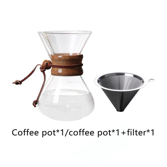 Pour Over Coffee Maker with Reusable Stainless Steel Filter Manual Coffee  Dripper Brewer - AliExpress