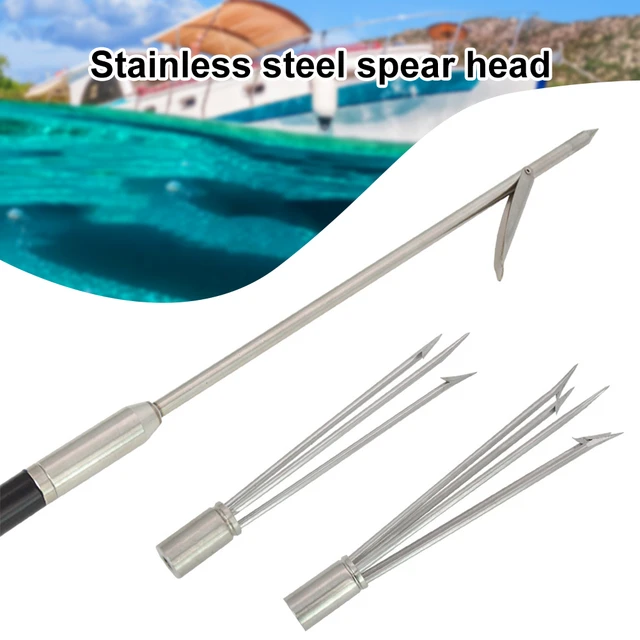 1PC 304 Stainless Steel Prong Tackle Gaffs Barbed Diving Spears