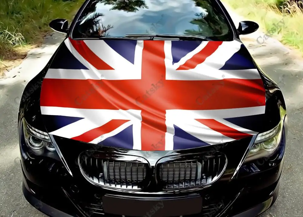 

Виниловые наклейки на капот автомобиля с изображением британского флага, пленка для обмотки крышки двигателя, наклейки, универсальные автомобильные аксессуары, защитные пленки на капот