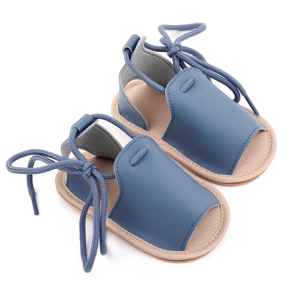 Infant Baby Boys Sandals Toddler Summer Shoes Newborn Soft Anti-slip Rubber Bottom Lace Up Footwear for 1 Year Old Girl Sandalen