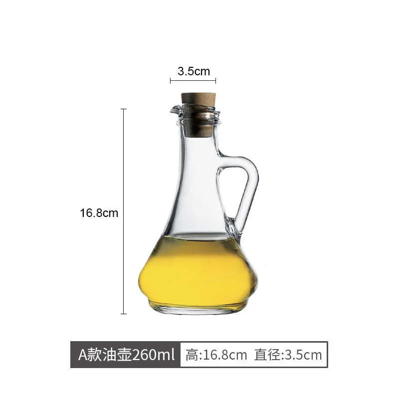 260ml Lead-free Glass Seasoning Bottle Oil Bottle Oil Vinegar Glass Table Decoration Household Kitchen Supplies