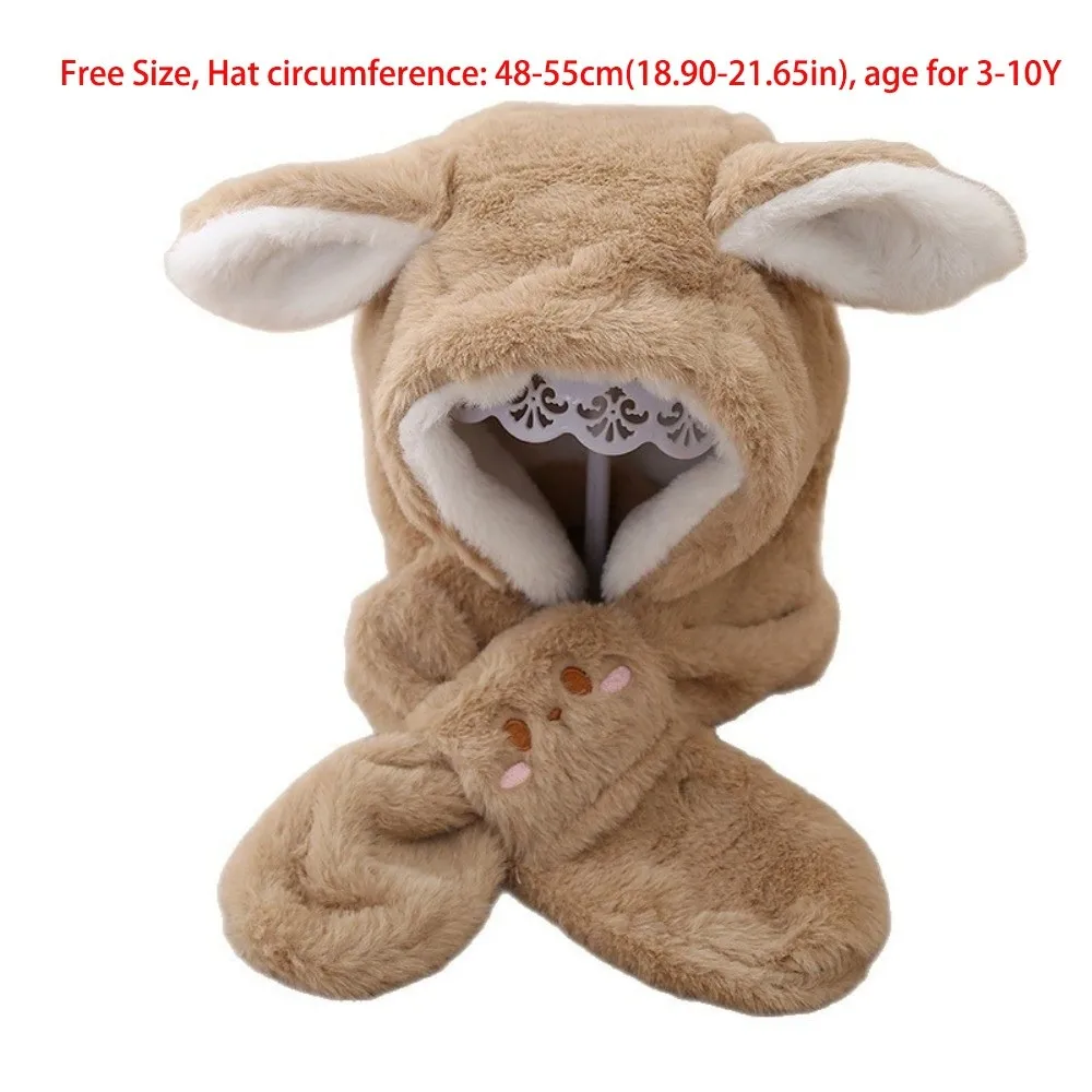 Cute Integrated Hat Scarf Set Windproof Warm Neck Warmer Coldproof Ear Protection Hat Kids
