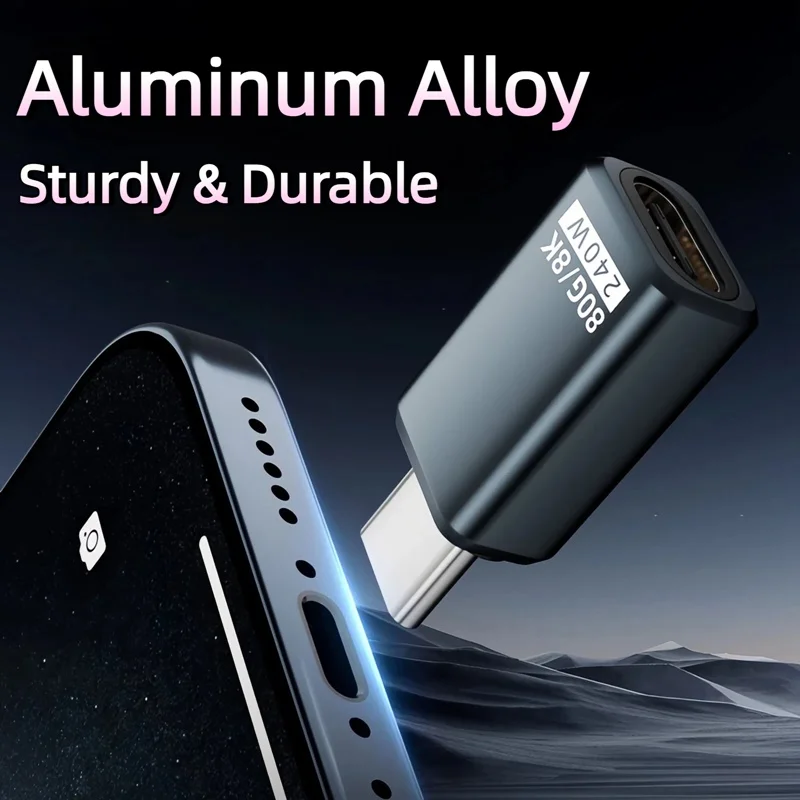 240W 메탈 USB 타입 C 어댑터 80Gbps OTG 8K 비디오 고속 충전 USB-C 컨버터 아이폰 17 16 15 14 13 노트북 모니터 맥북용