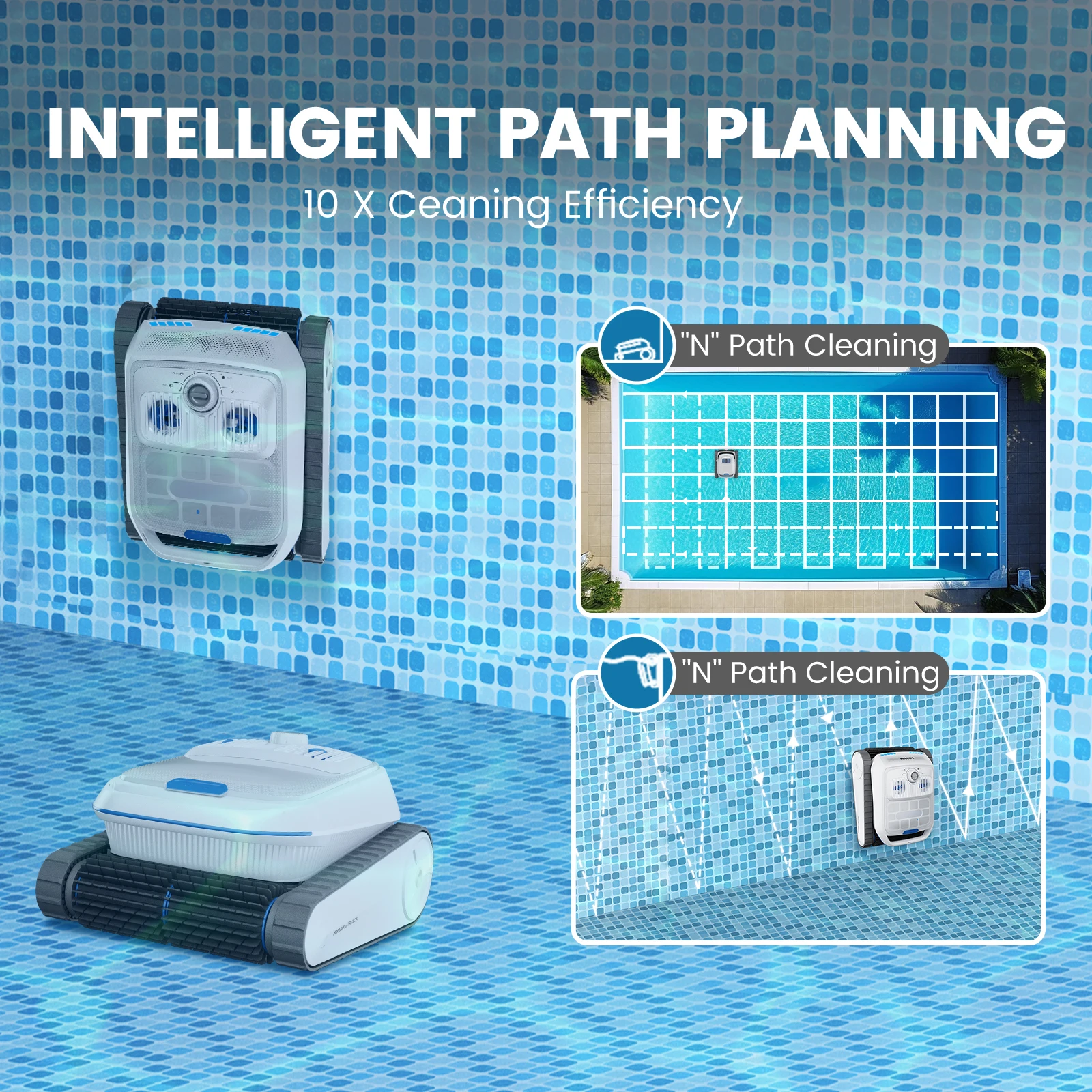 ZJZ AIRROBO PC200 앱 원격 제어 무선 수영장 청소 로봇 자동 벽 등반 로봇 수중 필터 클리너