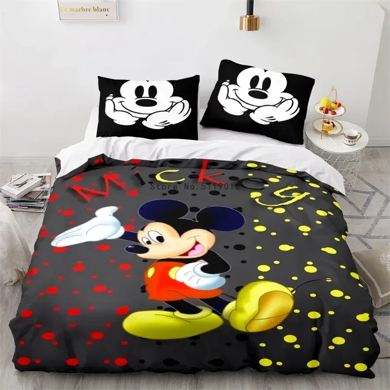 Disney Cartoon Digital Printing Duvet Cover Sets Bedding Sets Mickey Mouse Minnie Children Bed Sets Dropshipping 6