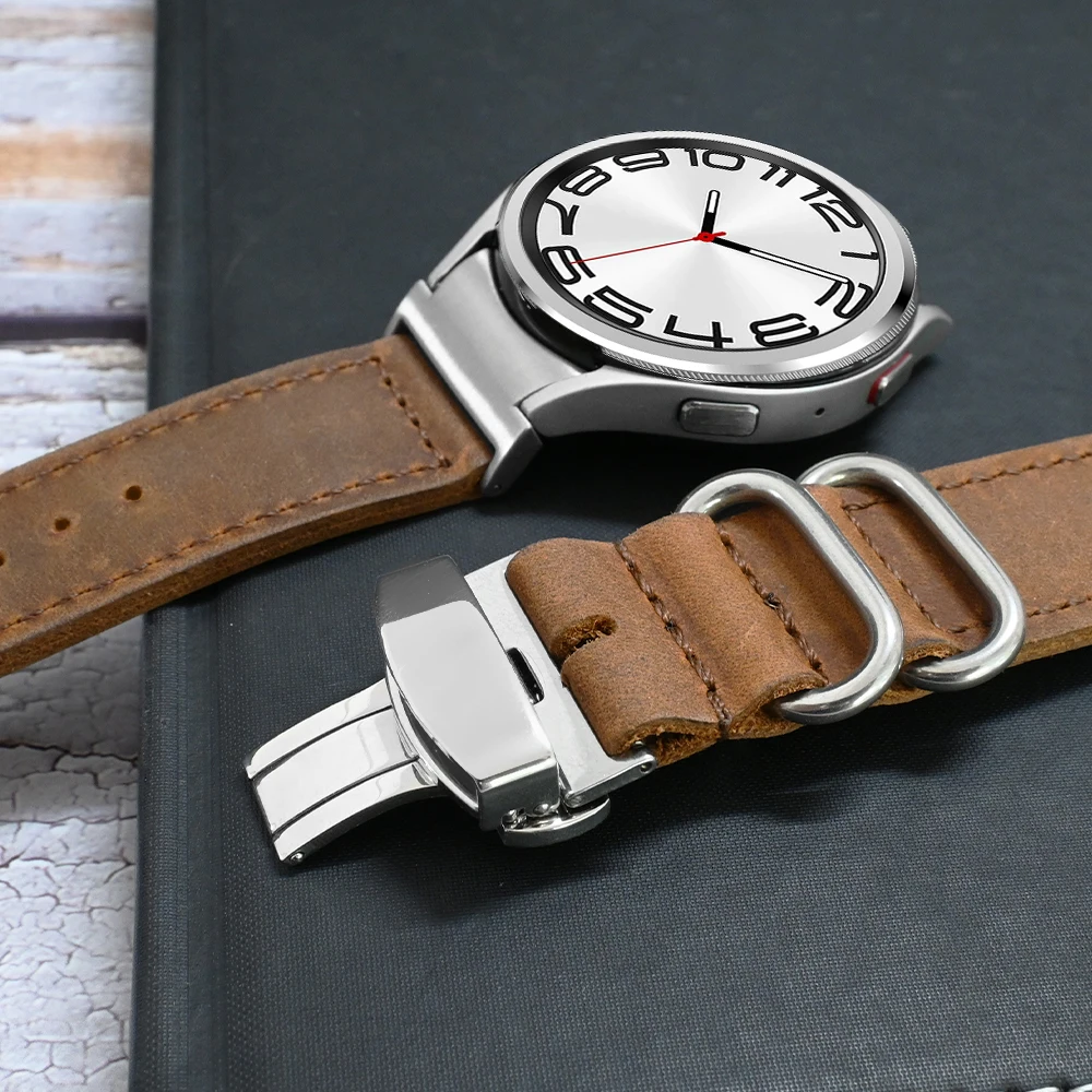 

Ремешок из натуральной кожи для Samsung Galaxy Watch 6 Classic 43 47 мм 42 46 мм 6 5 4 44 мм 40 мм 5Pro 45 мм