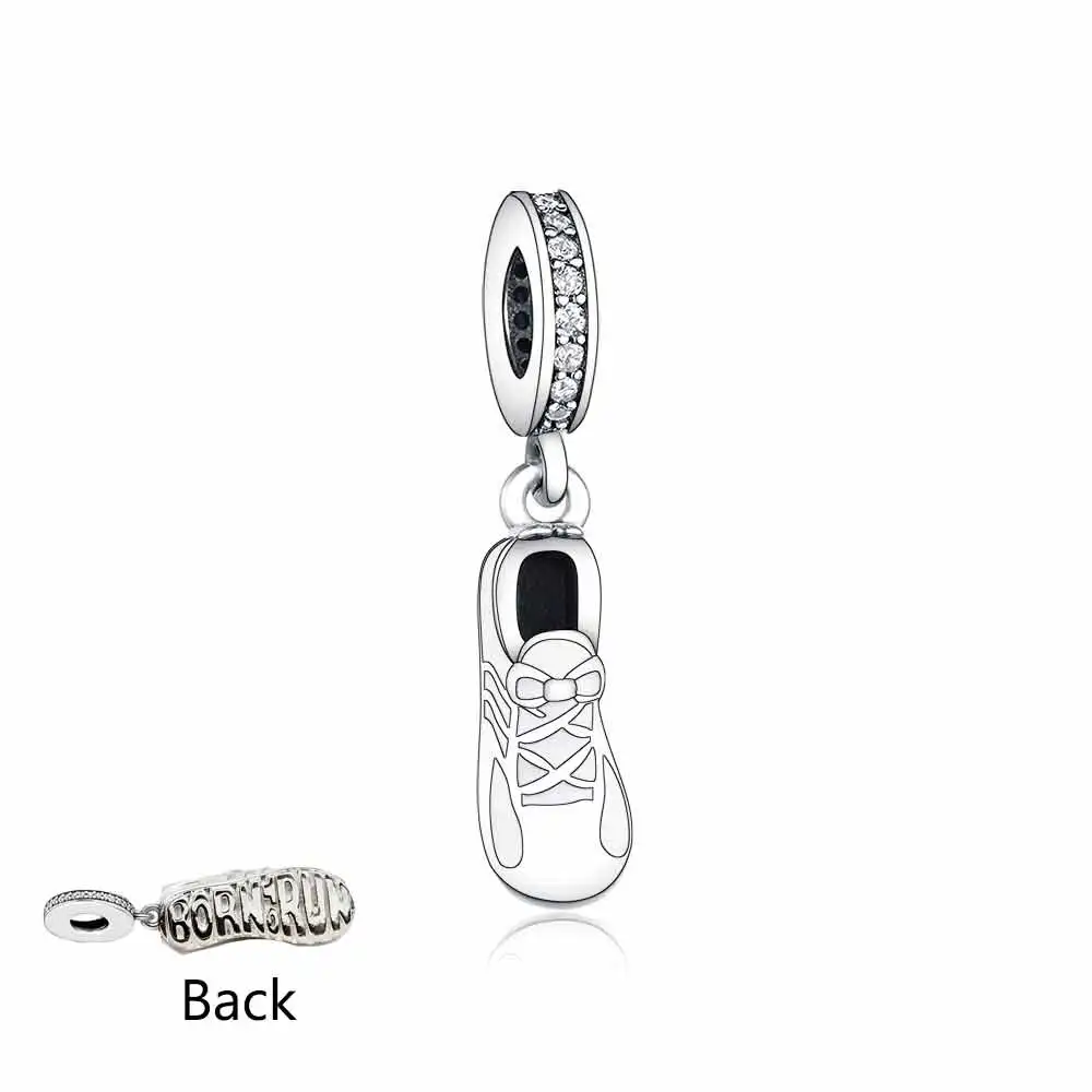 Fit Original Pan Charm Bracelet 925 Silver Love Running Girl Run Running Shoe Sneaker Bead For Making Runner Berloque 5
