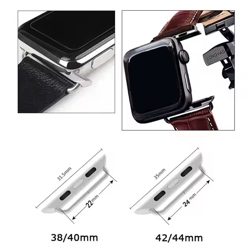 Premium Stainless Steel Connector Adapter Set for Apple Watch - Sleek and Durable Design Accessories