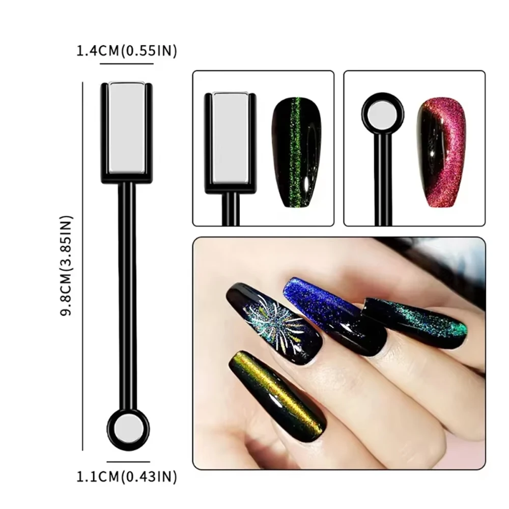 8PCS Nail Magnet Tool Pen Super Long Magnetic Cat Eye Gel Polish Kit for DIY Nail Art at Home Salon Or Studio magnetic nail art tools