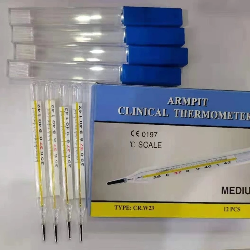 Glass free thermometer classic traditional clinical household dual scale accuracy