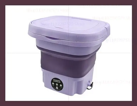 8L Portable Mini Foldable Washing Machine with Spin Dryer Compact Sock Underwear Washer for Travel Dorm Home Use Washing Machine
