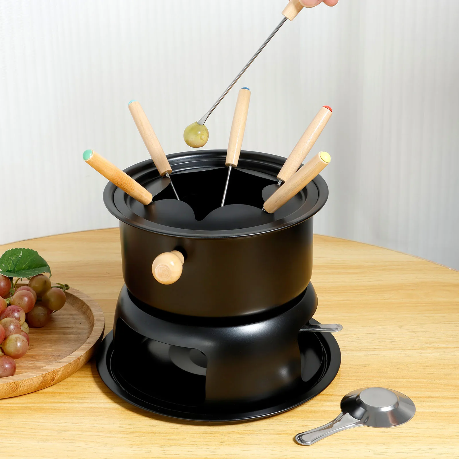 Cheese Chocolates Fondue Versatile Fondue Melting Pot Stainless Steel Pot Set Even Heating Maker for Melting Chocolates