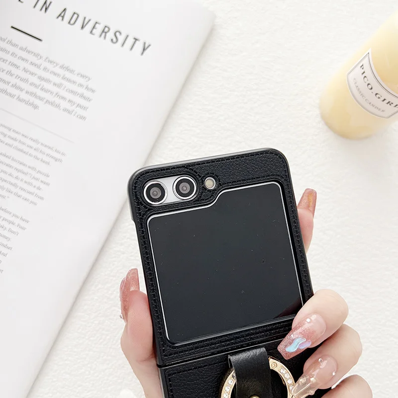 Custodia con anello gioiello per Samsung Galaxy Z Flip 6 Z Flip 5 Z Flip 4 3 2 1 Custodia antiurto per Flip 2 Cover posteriore z플립 6 케_voghion.com