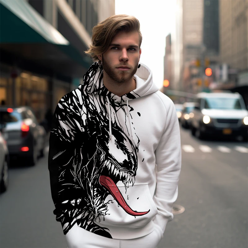 

Cross-border hot selling men's clown hoodie customized trendy European and American men's fierce clown hooded sweatshirt