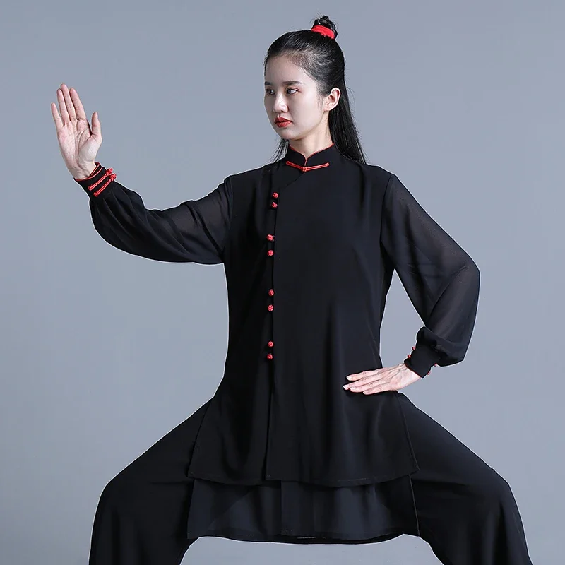Tai Chi Clothes Wushu Clothes Kung Fu Competition Clothes Uniforme Di Arte Marziale Senza Rughe 2022 Nero Spedizione Gratuita