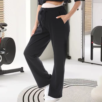 Plus Size Maternity Pants Pregnant Women Drawstring Pants Casual Sweatpants Pregnancy Wide Leg Pants Streetwear Autumn Winter