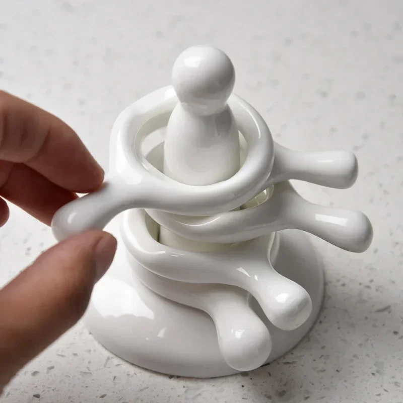 Ceramic 5 Tier Spoon Rest Household Spoon Pillow Holder Japan Style Ceramic Chopsticks Pillow Chopstick Rest for Home Tableware