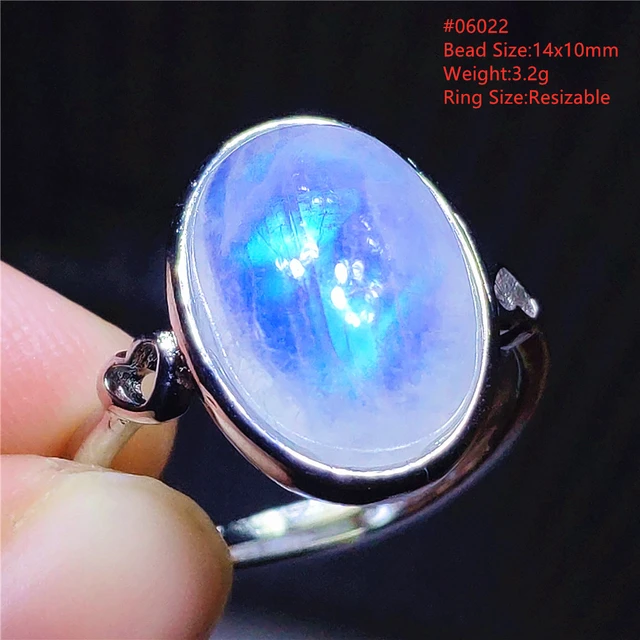 Silver And Blue Moonstone Ring