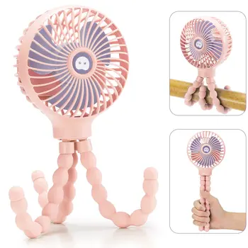 Portable Clip-On Stroller and Cart Fan - Rechargeable Handheld Electric Fan for Babies with 600mAh Battery, Ideal for Outdoor Use and Home Cooling, Offers 3 Speed Settings