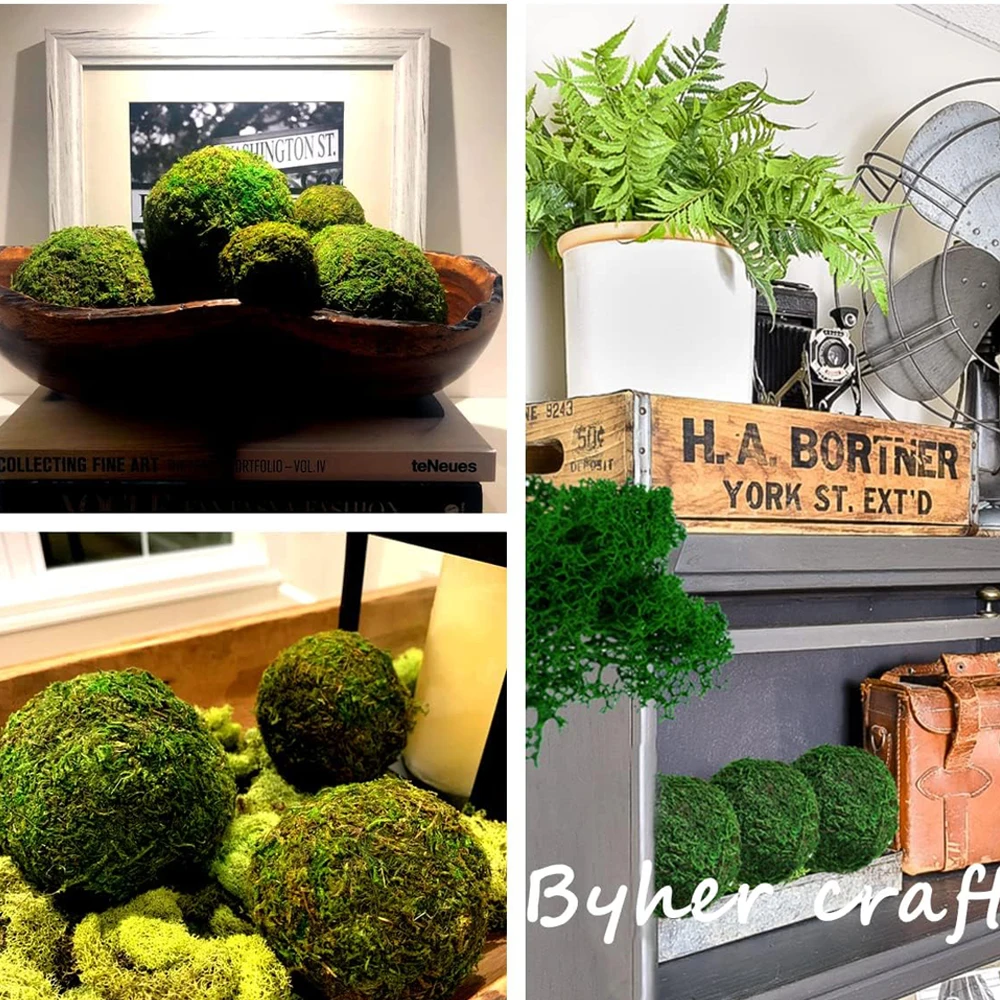 Moss Balls, 18 PCS Decorative Balls for Centerpiece Bowls - 6pcs 3.2  Natural Dried Balls+ 12pcs 2 Green Moss Balls Vase Bowl - AliExpress