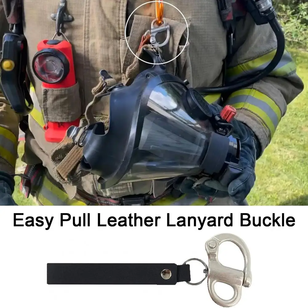Quick Release Buckle Firefighter Quick Release Shackle with Leather Handle 1000kg Load Capacity Shackle Durable for Emergency