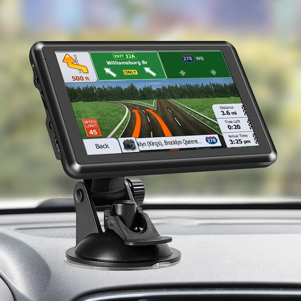 5인치 차량용 GPS 네비게이션 FM 트랜스미터 차량 모니터 256MB+8G 음성 알림 미니 USB TF EU AU 북미 지도 과속 경고
