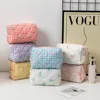 Women's Cosmetic Bags Bow Quilting Cotton Makeup Bag Women Zipper Cosmetic Organizer Portable Toiletry Handbag 4