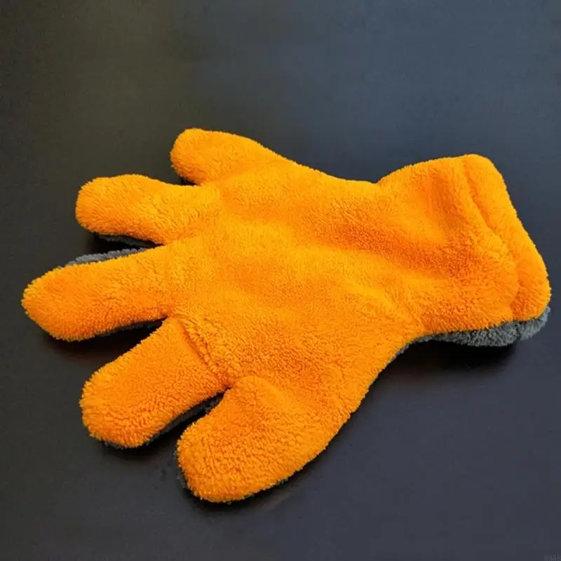 M68B Soft Double Sided Microfiber Cleaning Mitts High Absorbency Auto Wash Gloves Nonscratch for Efficient Vehicle Cleaning