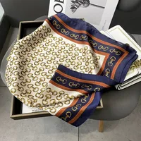 Luxury Floral Silk Feel Square Scarf Women Soft Satin Kerchief Hairband Neckerchief Head Hijab Lady Headband Foulard Bag Ribbon 5
